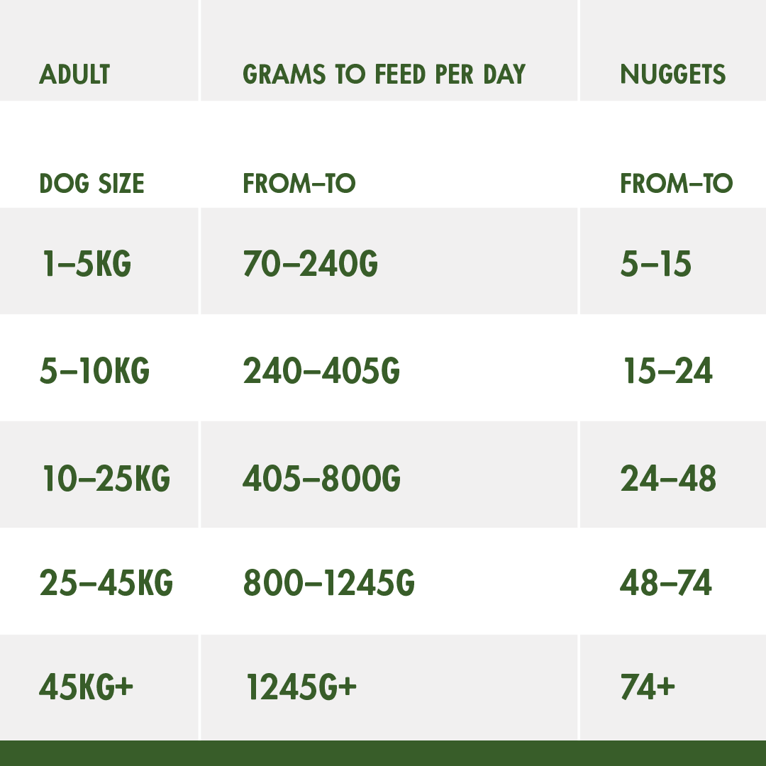 Simple Raw Dog Food Calculator